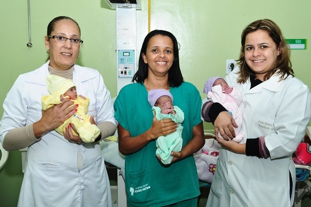 Trigemeas: sensação no Hospital Esaú Matos