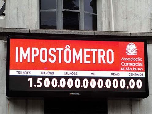 Impostômetro registra R$ 1,3 trilhão nesta segunda-feira