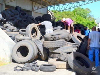 Saúde realiza mutirão de coleta de pneus