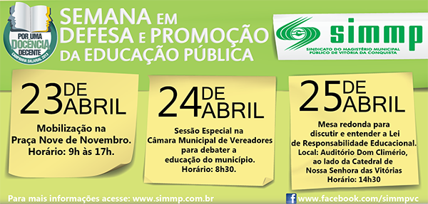 SIMMP realiza Semana da Educação Pública