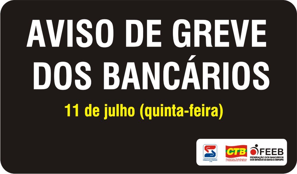 Aviso de Greve dos Bancários