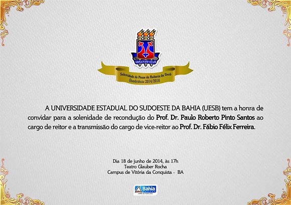 UESB: solenidade de recondução do reitor Paulo Roberto