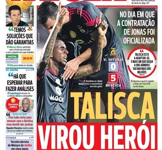 Talisca virou heroi em Portugal