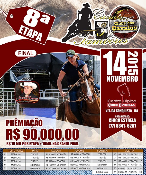 Centro Hípico Chico Estrela: 8ª etapa Circuito 3 Tambores