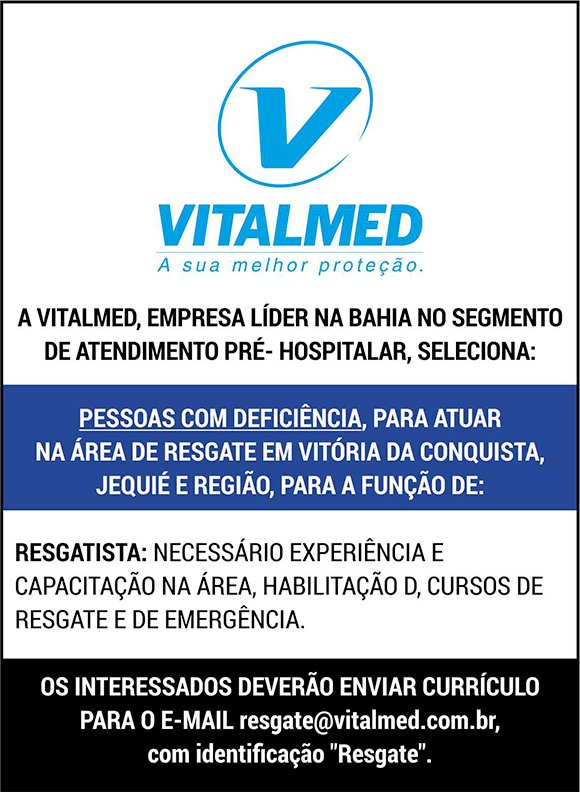 VITALMED contrata pessoas com deficiência