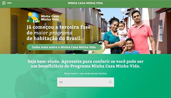 Site do Minha Casa Minha Vida simula financiamento e subsídio