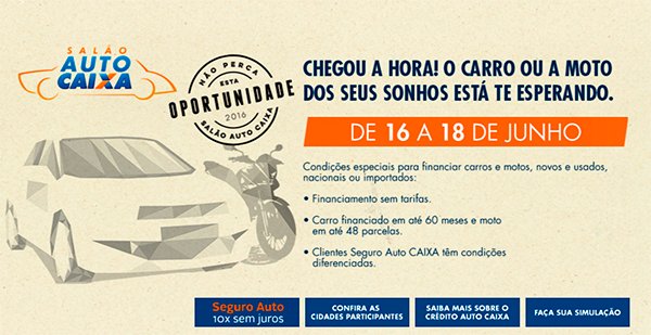 Começou o Feirão Auto Caixa: São João de carro 0