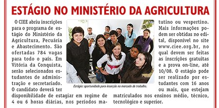 Vagas de estágio: administração e secretariado