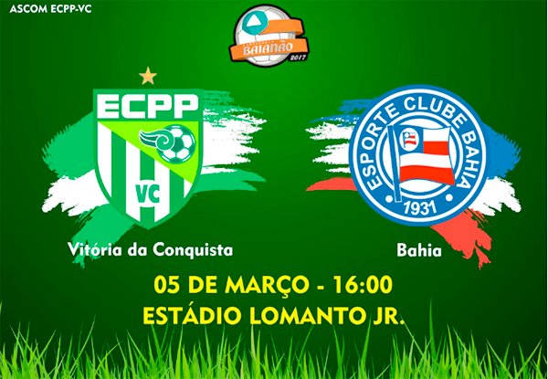 Ingressos à venda para ECPP X Bahia no domingo