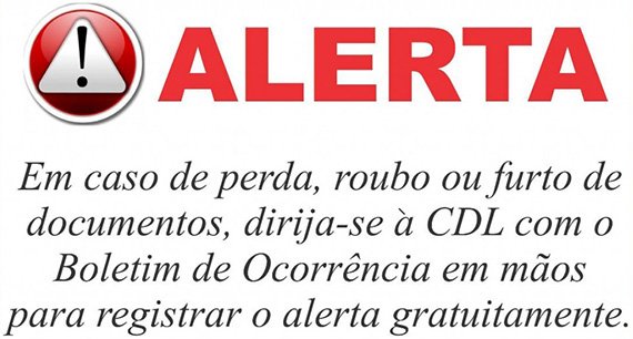 Alerta de PERDA, ROUBO e FURTO de documentos