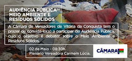 Câmara discute Meio Ambiente e Resíduos Sólidos