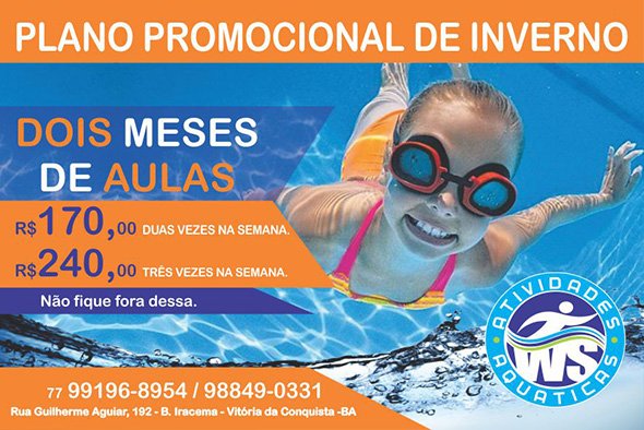 Aulas de natação: promoção de inverno