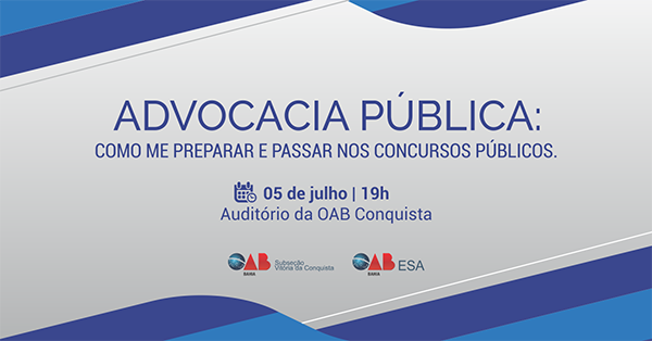 OAB Conquista promove palestra sobre Advocacia Pública