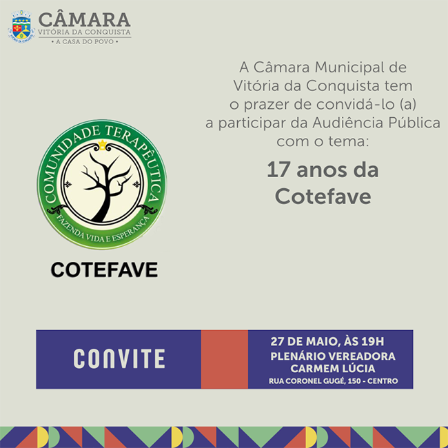 Audiência Pública da Câmara homenageia COTEFAVE