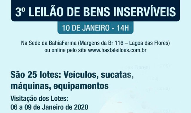 Prefeitura de Vitória da Conquista anuncia 3º leilão de bens inservíveis