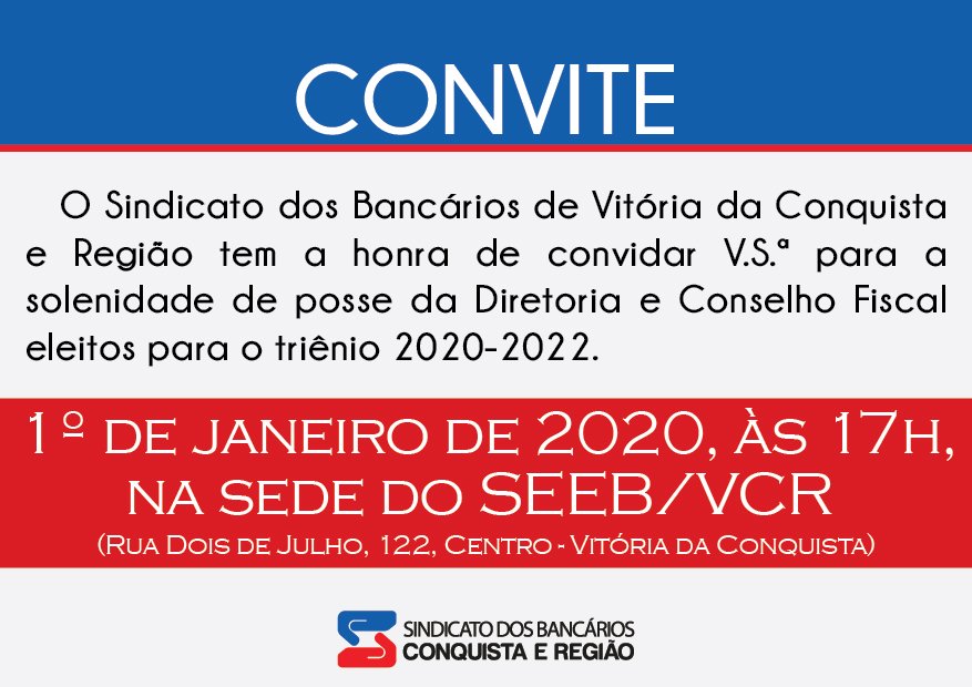 Sindicato dos Bancários de Vitória da Conquista empossa nova diretoria