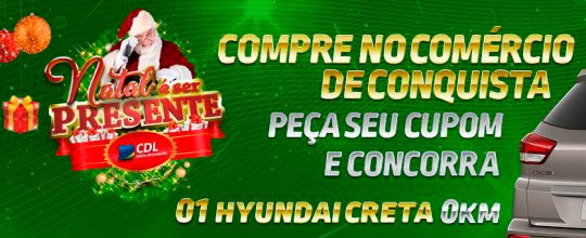 Últimos dias: sorteio do Hyndai Creta da CDL é neste  sábado, 11