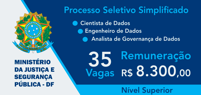 Ministério da Justiça abre 35 vagas com mais de oito mil de salários + benefícios