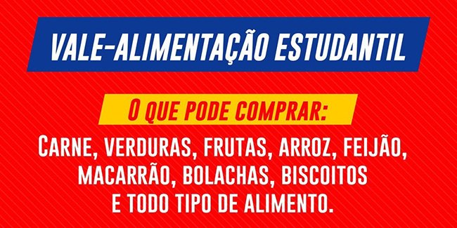 Nesta segunda Estado libera segunda parcela do vale alimentação estudantil