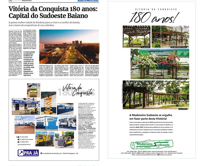 Edição especial do jornal impresso homenageia 180 anos de Vitória da Conquista