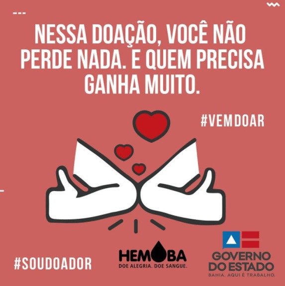 Estamos na Semana Nacional do Doador Voluntário de Sangue