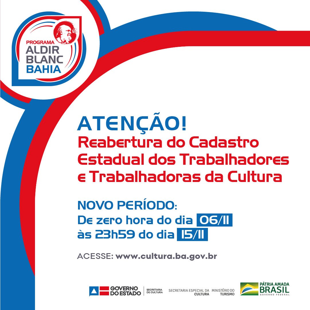 Cadastro Estadual dos Trabalhadores da Cultura reabre prazo: até dia 15