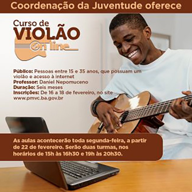 Coordenação de Juventude oferece curso de violão para iniciantes