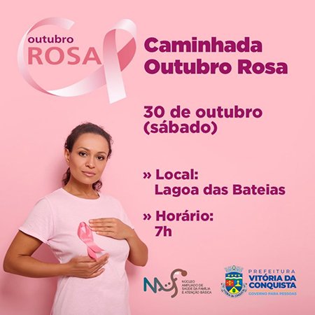 Caminhada encerra Outubro Rosa neste sábado 30 de outubro