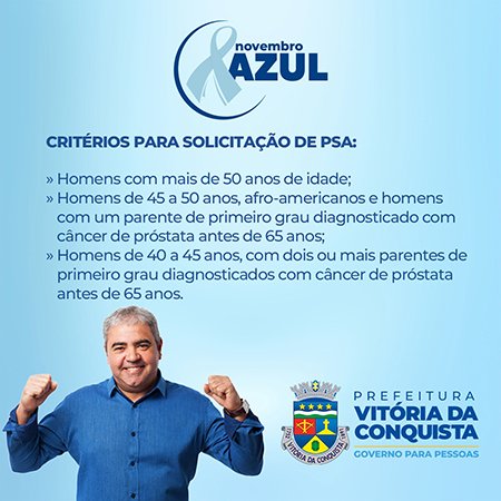 SMS inicia Novembro Azul com ações de prevenção ao câncer de próstata