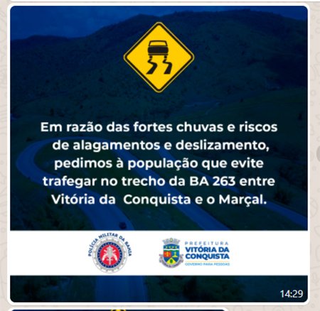 Polícia Rodoviária Estadual interdita rodovia BA 263 Conquista-Itambé