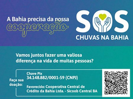 Mobilização: Sicoob cria campanha nacional SOS Bahia