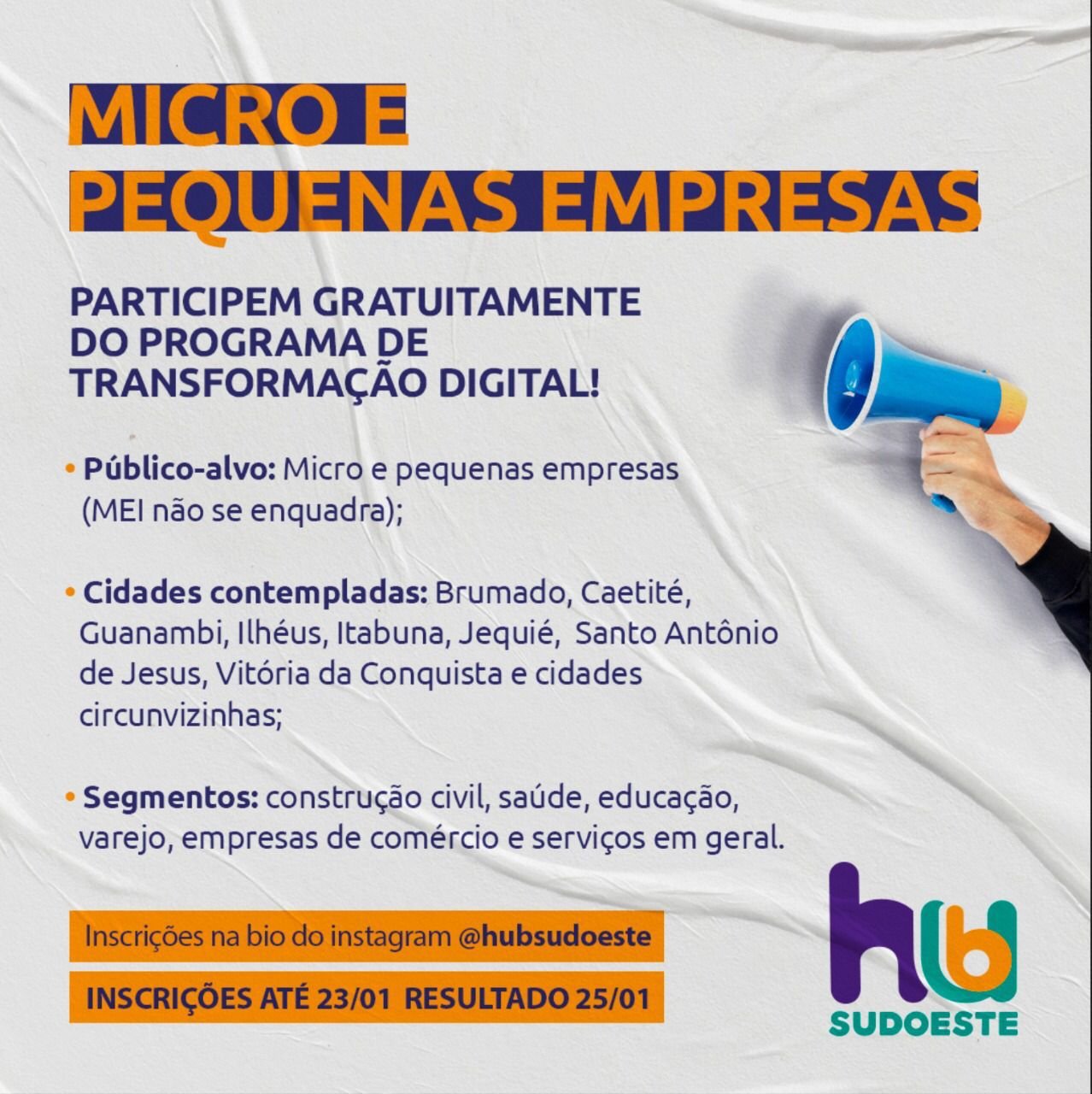Oportunidade para micro e pequenas empresas: programa de transformação digital inscreve até domingo, 23.