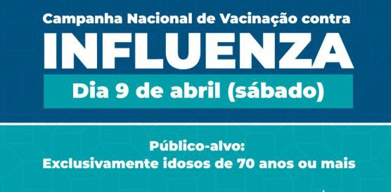 Neste sábado, 09, SMS vacina contra Influenza idosos de 70 anos ou mais