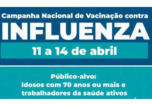 Campanha de vacinação contra Influenza continua para idosos e trabalhadores da saúde segunda, terça, quarta e quinta-feira