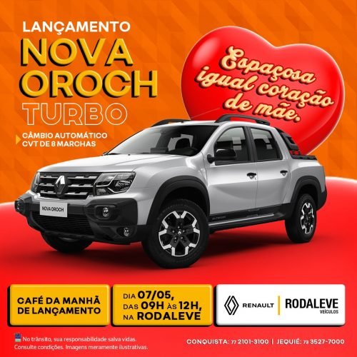Neste sábado acontece lançamento da Nova Oroch Turbo na RODALEVE