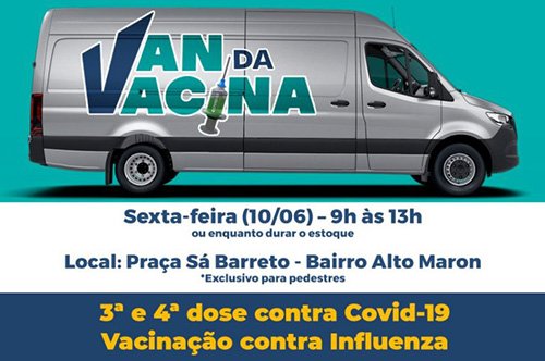 Van da Vacina na Sá Barreto, com doses contra Covid-19 e vacina contra Influenza
