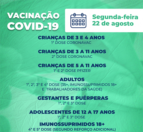 Unidades de saúde retomam nesta segunda vacinação com todas as doses contra Covid