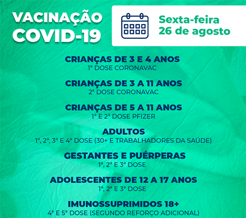 Vacinação continua nesta sexta-feira nas unidades de saúde para todos os públicos