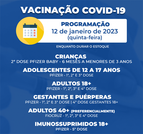 Vacinação contra Covid-19 é retomada para maiores de 12 anos em algumas unidades de saúde nesta quinta-feira