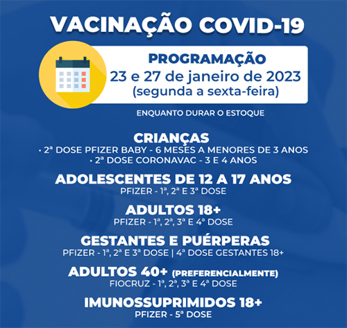 SMS divulga cronograma de vacinação contra a Covid-19 nas unidades de saúde