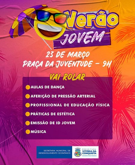 Prefeitura realiza primeiro Verão Jovem na Praça da Juventude nesta quinta-feira, 23