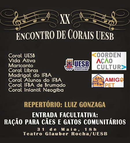 XX Encontro Uesb de Corais homenageia 110 anos de Luiz Gonzaga nesta quarta, 31