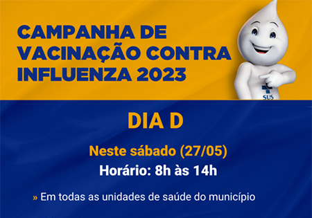Neste sábado, será o dia D da vacina contra Influenza em todas as unidades de saúde