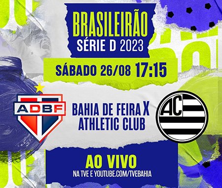 Bahia de Feira e Athletic ao vivo pela Série D neste sábado na TVE