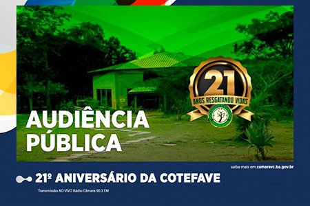 Câmara comemora 21 anos da COTEFAVE em Audiência Pública nesta terça-feira, 22