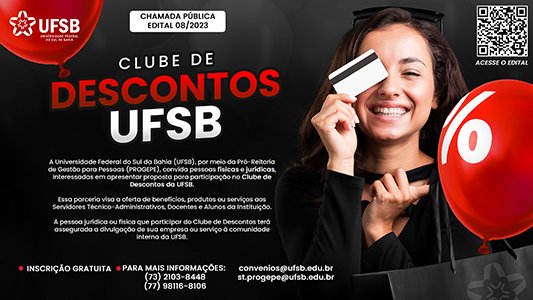 UFSB publica Chamada Pública para propostas de oferta de benefícios a servidores e estudantes