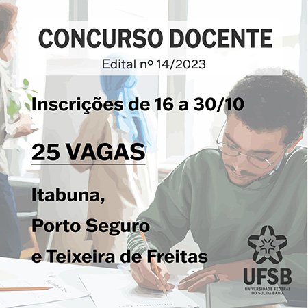 UFSB abre inscrições para Concurso Docente