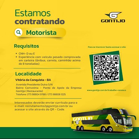 Empresa Gontijo contrata motoristas