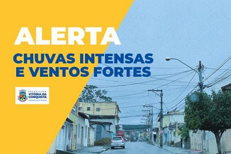 INMET emite alerta de chuvas intensas para Vitória da Conquista até a manhã desta terça