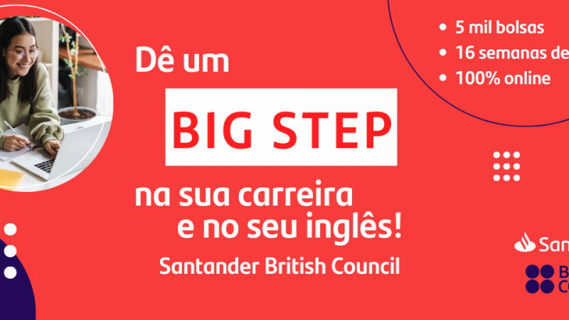 Santander e British Council oferecem 5 mil bolsas de estudo para aprender inglês online